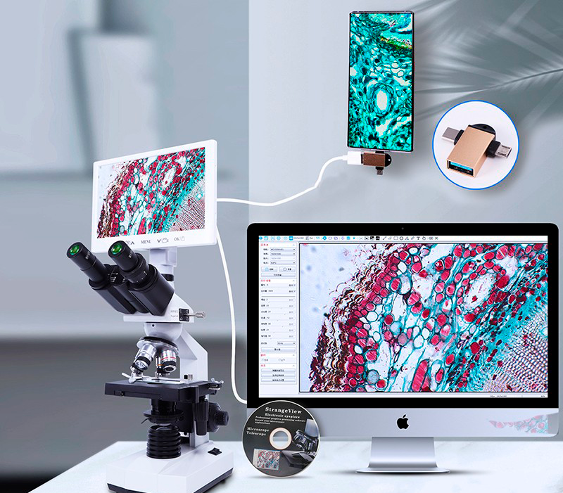 Microscopio digital biológico + USB portátil de doble lente YR05783 // YR05786 – 1